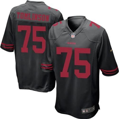 Men San Francisco 49ers #75 Laken Tomlinson Nike Black Game NFL Jersey->san francisco 49ers->NFL Jersey